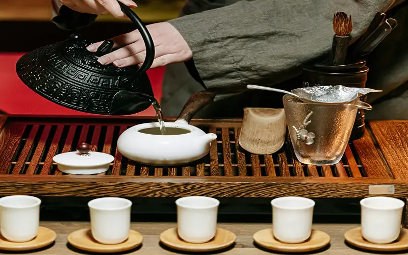 Serving tea in Traditional Tea Ceremonies in Japan